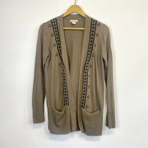 Lucky Brand Green Tribal Cardigan Sweater